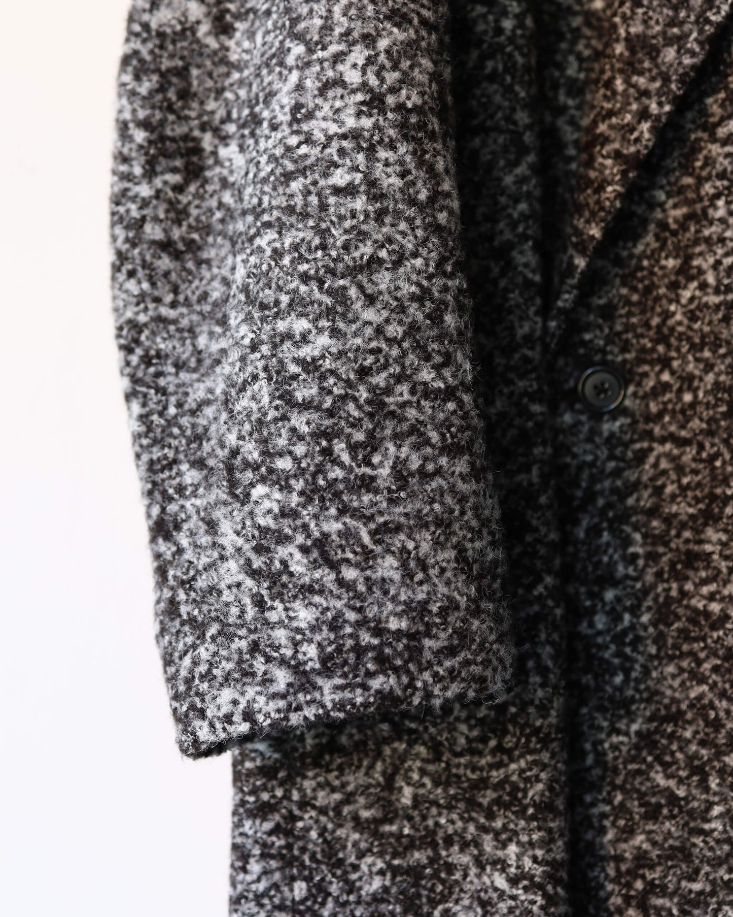 DOUBLE BREASTED OVERCOAT ALPACA LOOP TWEED "N.BLACK × N.WHITE"