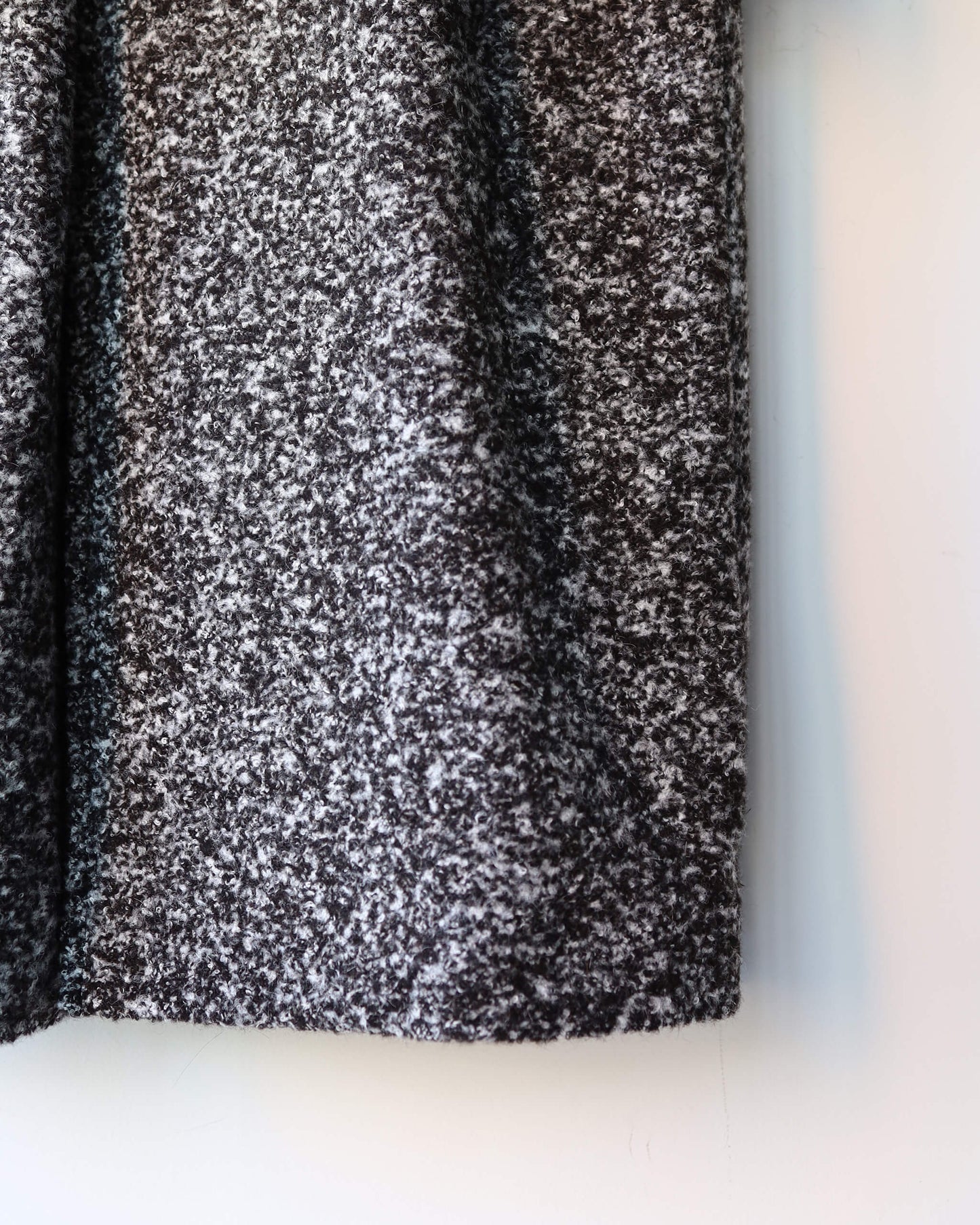 DOUBLE BREASTED OVERCOAT ALPACA LOOP TWEED "N.BLACK × N.WHITE"