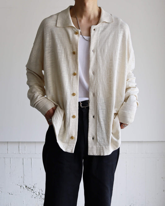 SLAB GAUZE KNIT SHIRT "OFF WHITE"