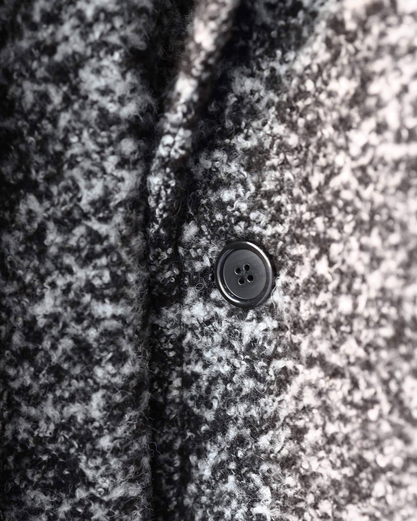 DOUBLE BREASTED OVERCOAT ALPACA LOOP TWEED "N.BLACK × N.WHITE"