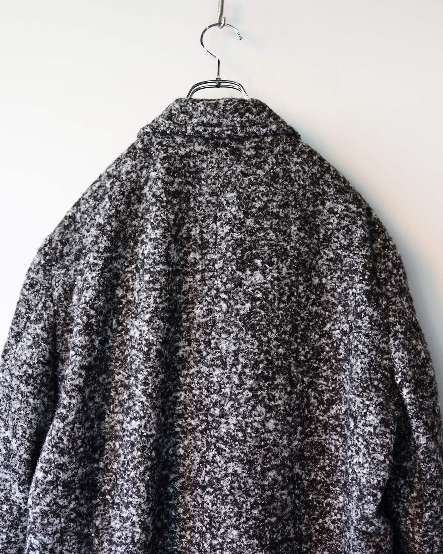 DOUBLE BREASTED OVERCOAT ALPACA LOOP TWEED "N.BLACK × N.WHITE"