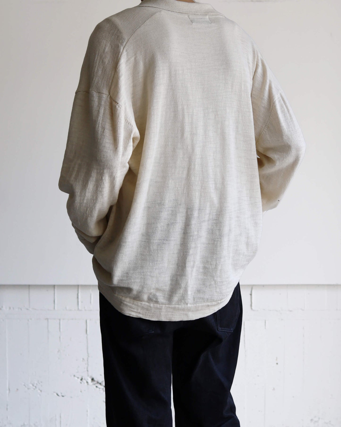SLAB GAUZE KNIT SHIRT "OFF WHITE"