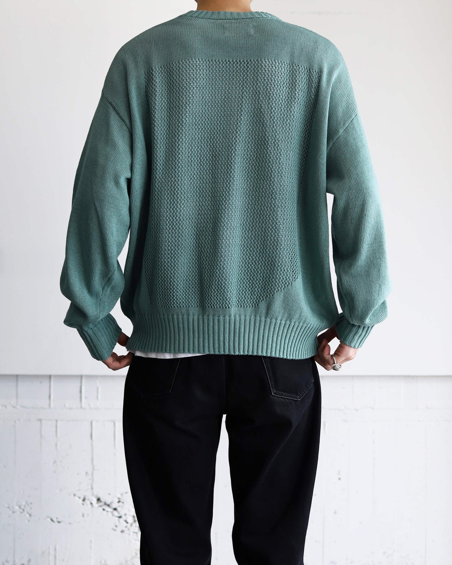 WINDOW WEB SWEATER "MOSS MINT"