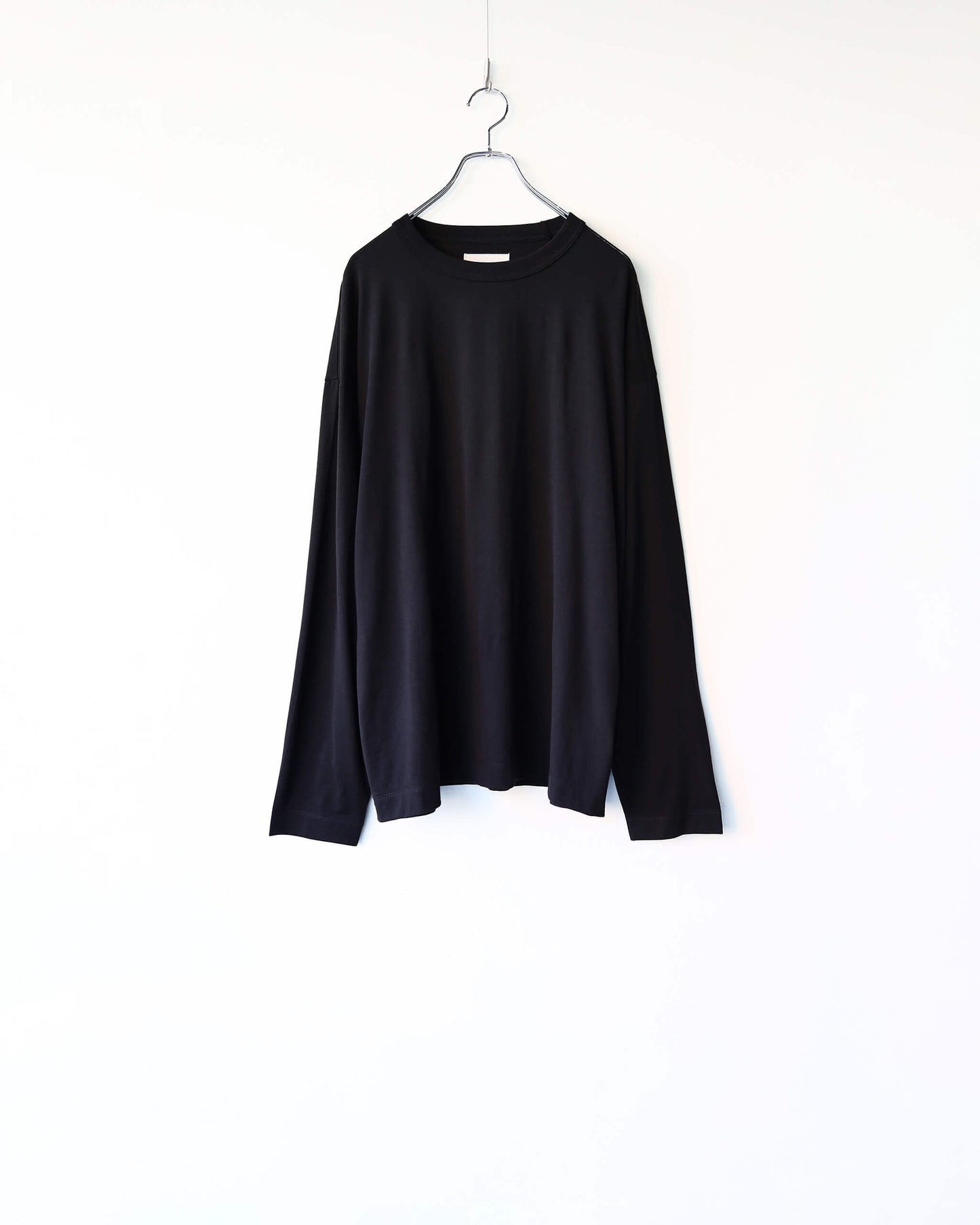 COMFORT FIT L/S Tee SUPER 160s WASHABLE KNIT "BLACK"