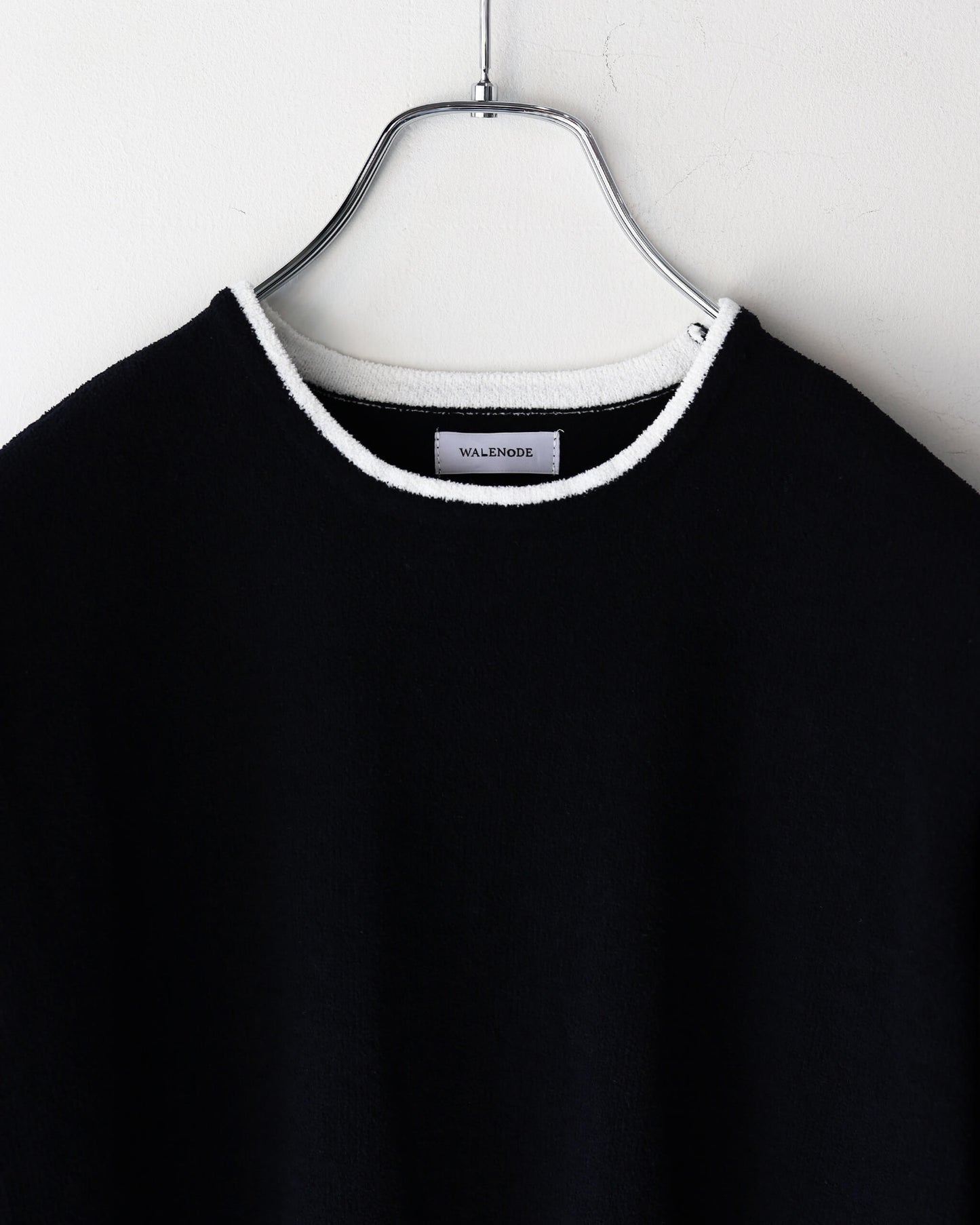 Cotton cashmere pile Half sleeve T (WOMENS) "Black"