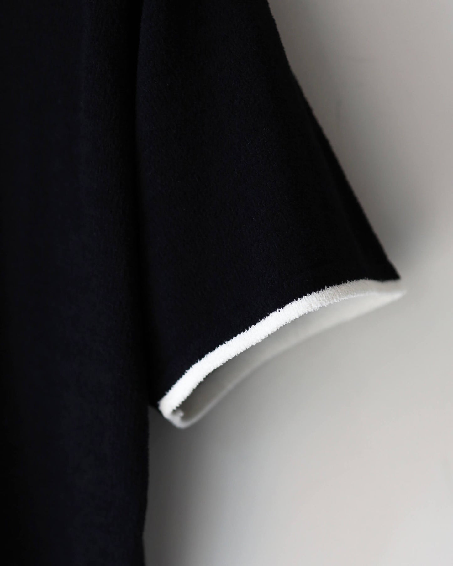 Cotton cashmere pile Half sleeve T (WOMENS) "Black"