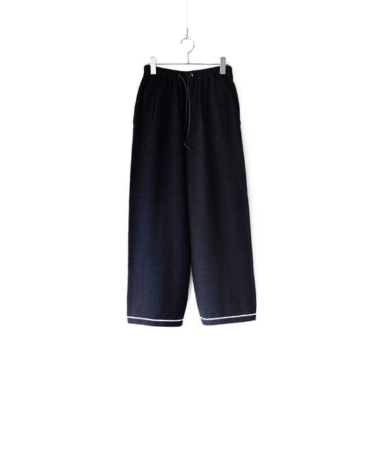 Cotton cashmere pile Line pants (WOMENS) "Black"