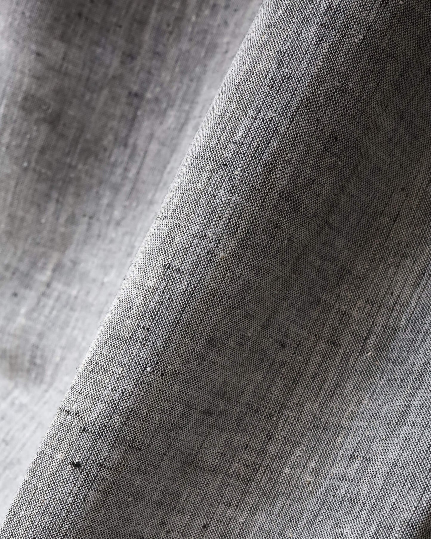 KHADI×LINEN REGULAR COLLAR SHIRT "GRAY"