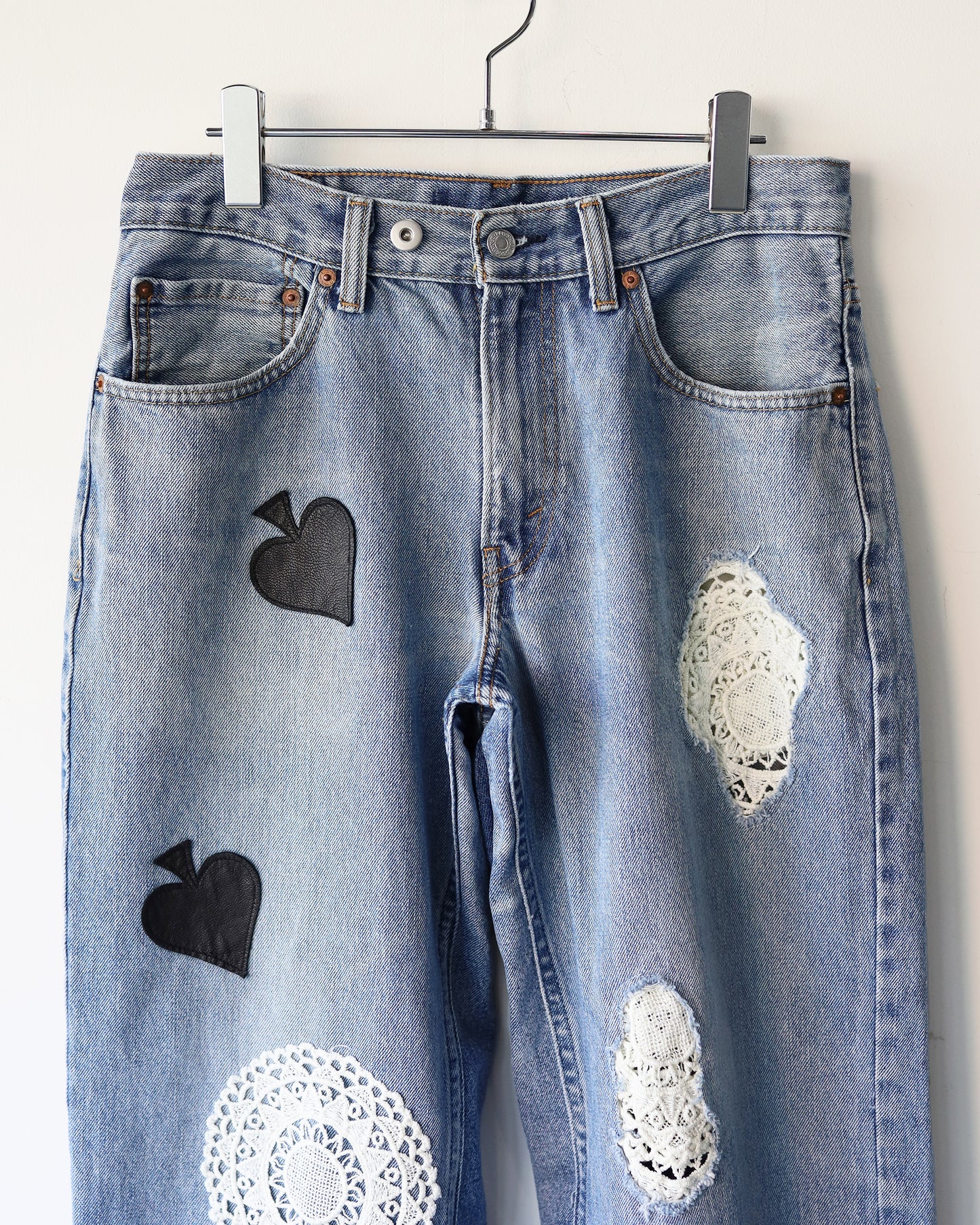 LACE PATCH BUGGY REMAKE DENIM "BLUE"