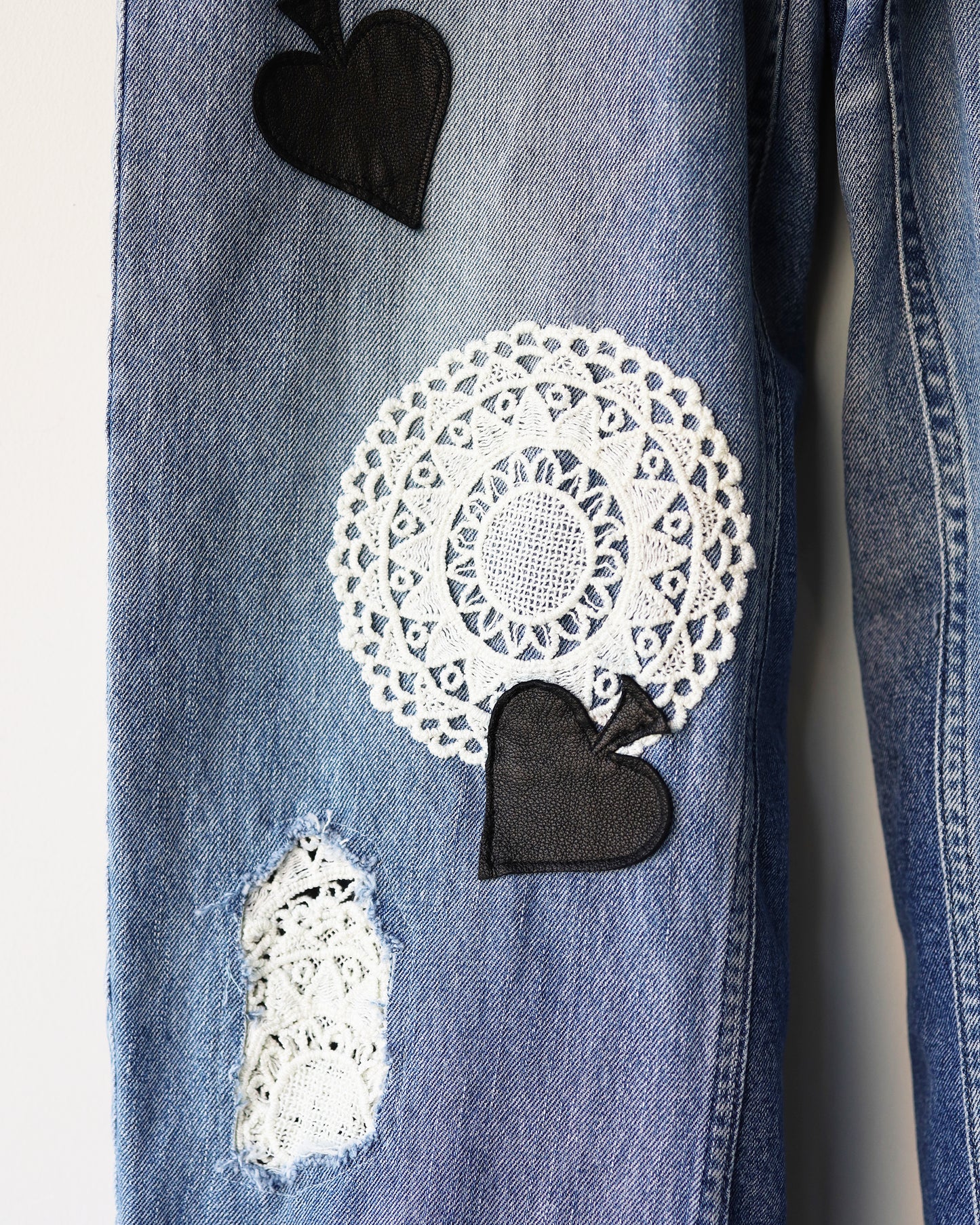 LACE PATCH BUGGY REMAKE DENIM "BLUE"