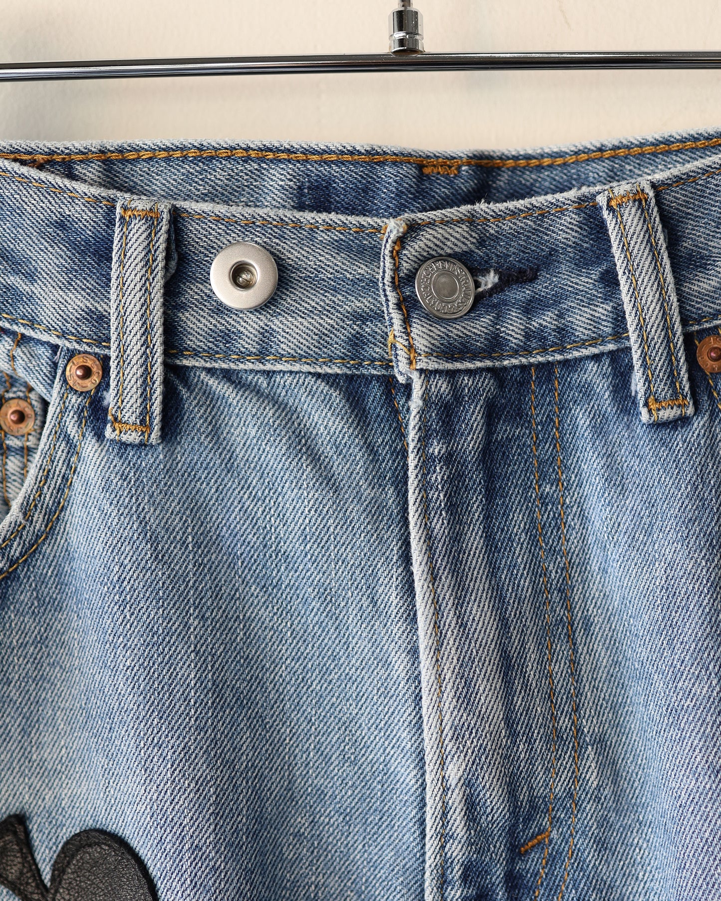 LACE PATCH BUGGY REMAKE DENIM "BLUE"