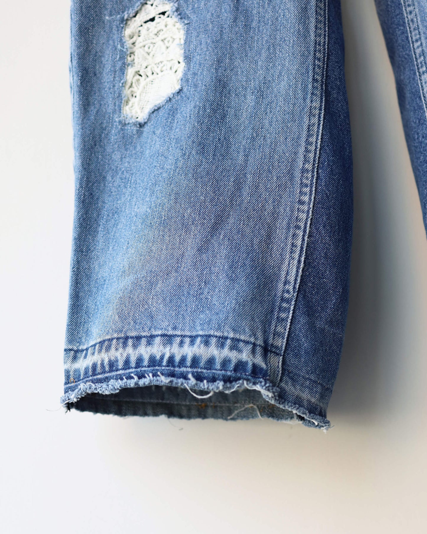 LACE PATCH BUGGY REMAKE DENIM "BLUE"