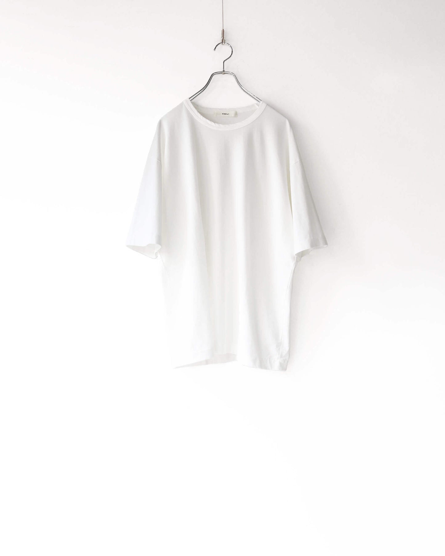 DRY COTTON JERSEY / CREW NECK T-SHIRT "WHITE"