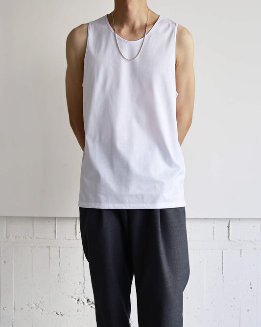 Compact cotton jersey Tank top - Steve "WHITE"