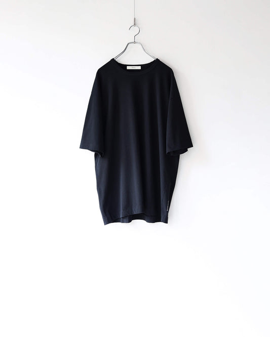 DRY COTTON JERSEY / CREW NECK T-SHIRT "BLACK"