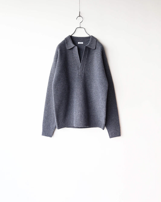 18.5 Micron wool Skipper knit wear "Grey"