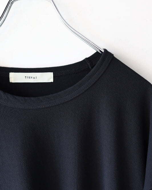 DRY COTTON JERSEY / CREW NECK T-SHIRT "BLACK"