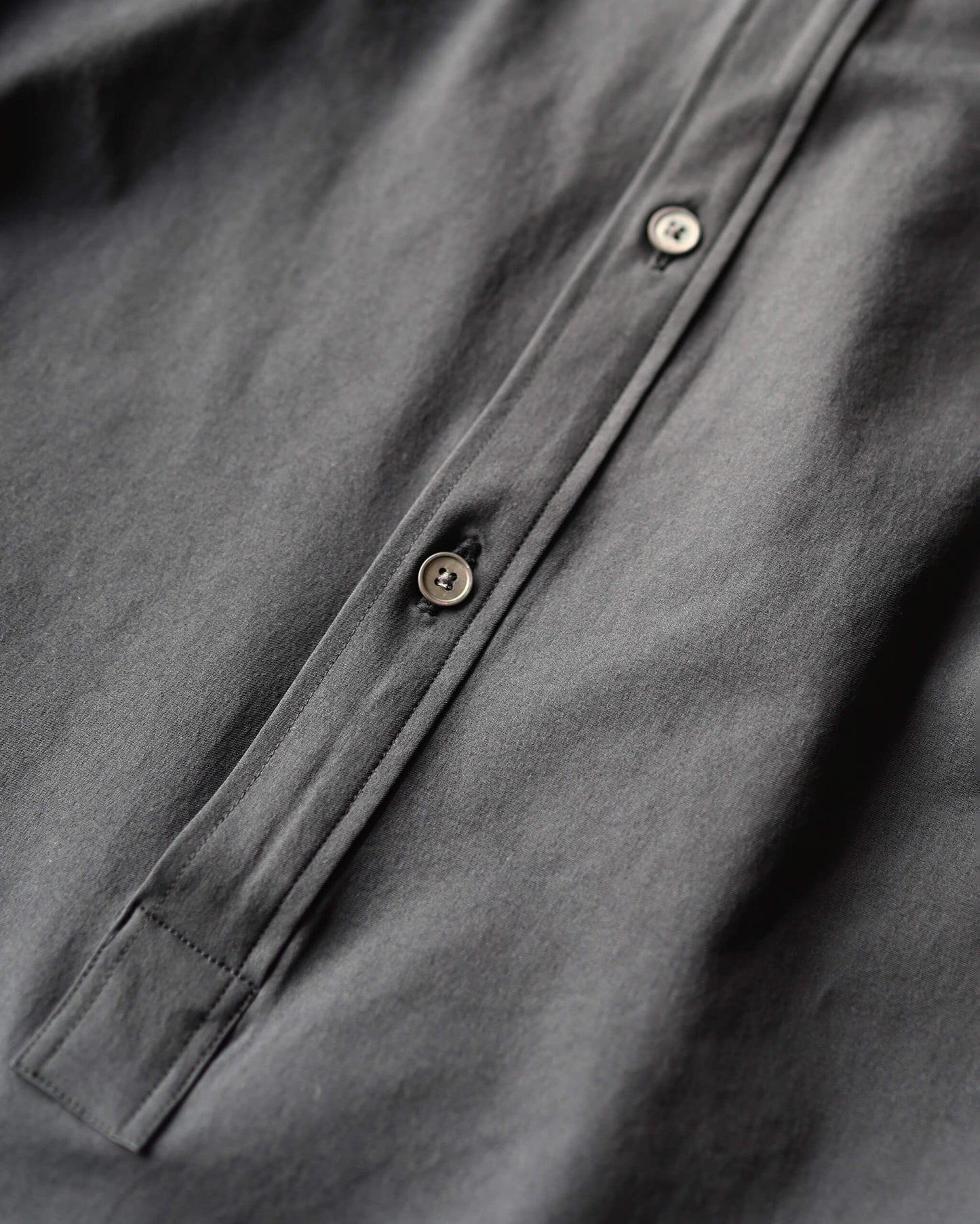 [Exclusive] Fully dull stretch - Stand collar shirt "Black"