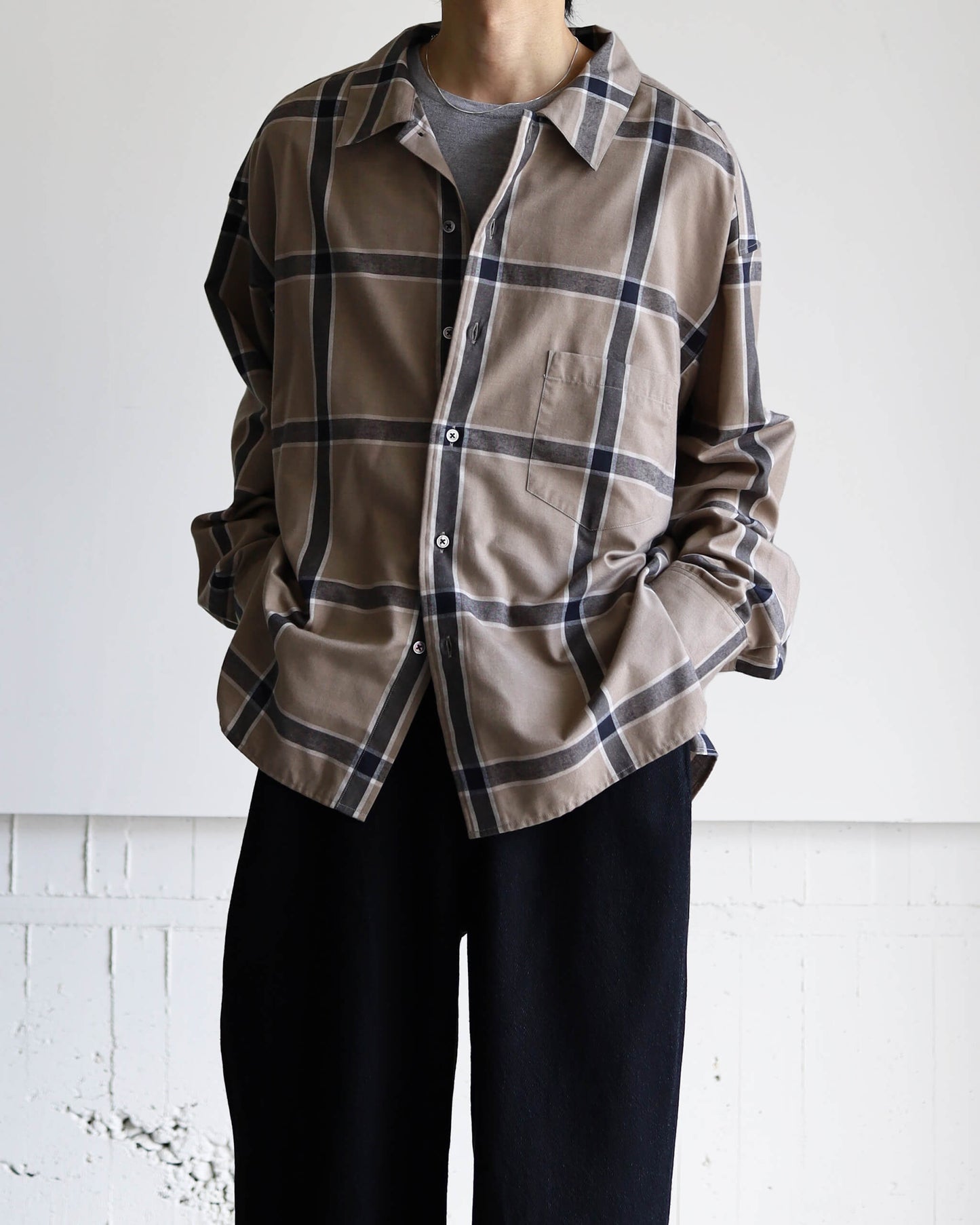 CHECK SHIRT "BEIGE"