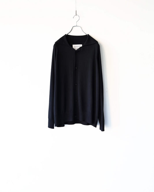 SILK x CASHMERE CARDIGAN "BLACK"