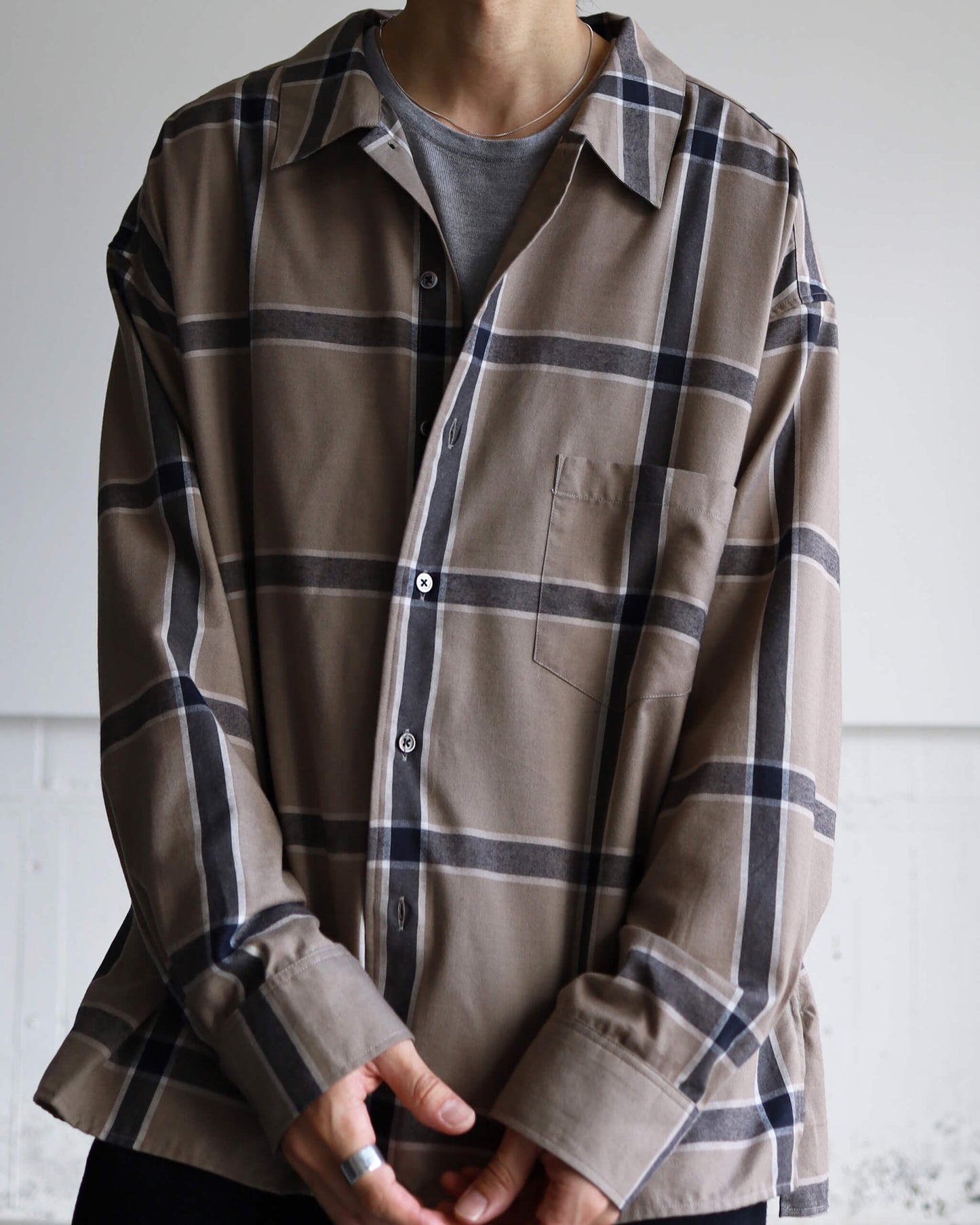 CHECK SHIRT "BEIGE"