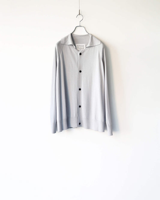 SILK x CASHMERE CARDIGAN "LIGHT GRAY"