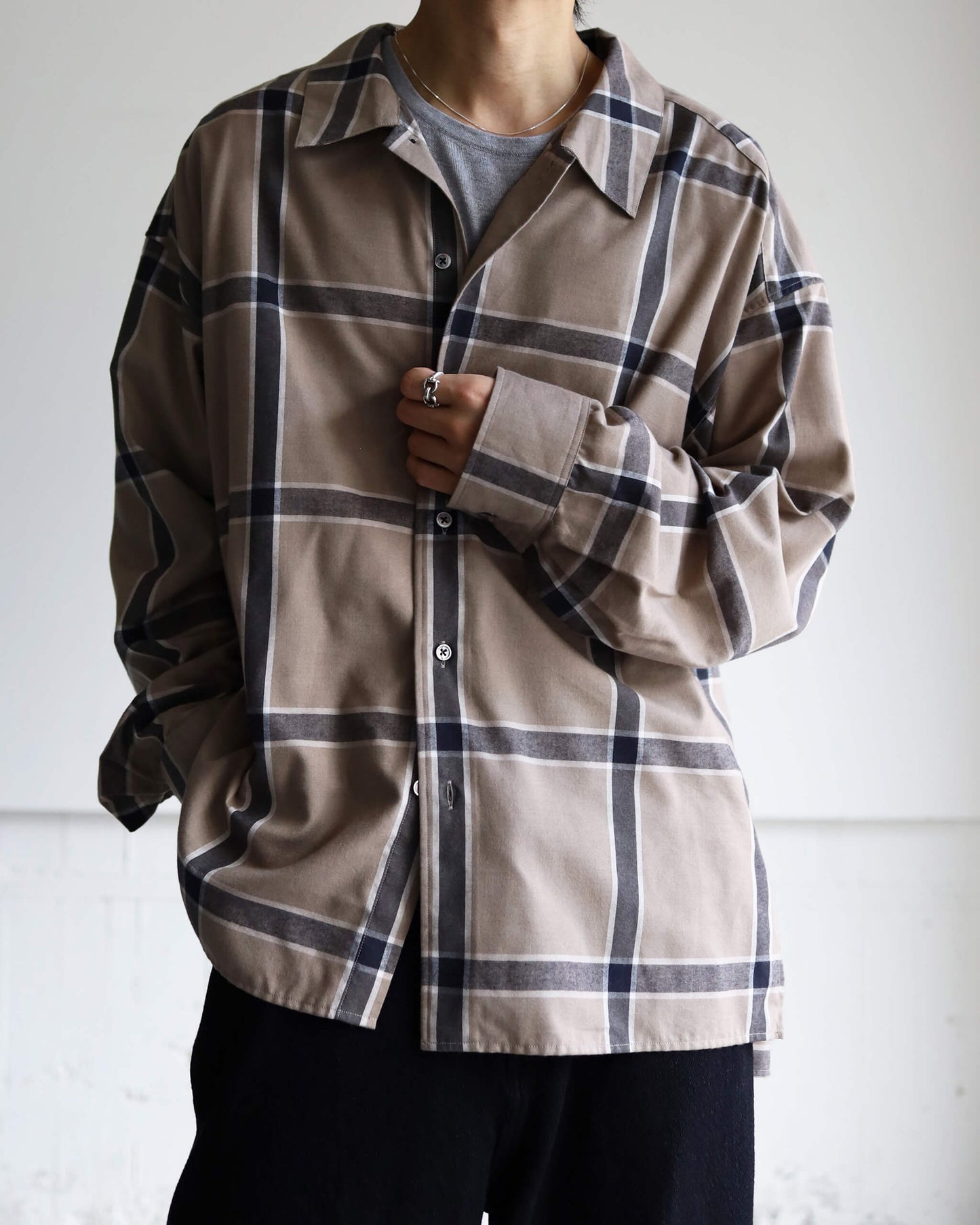 CHECK SHIRT "BEIGE"