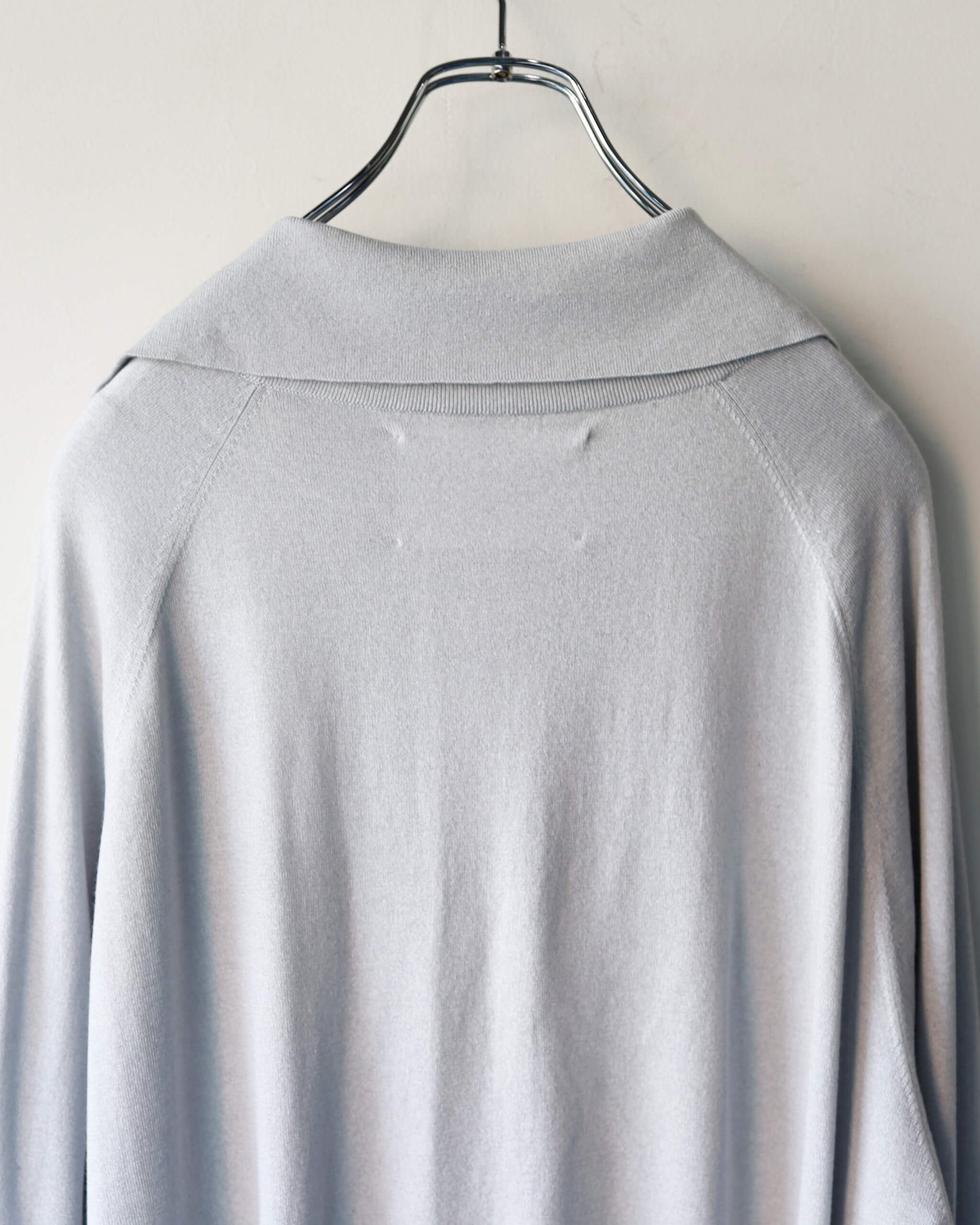 SILK x CASHMERE CARDIGAN "LIGHT GRAY"