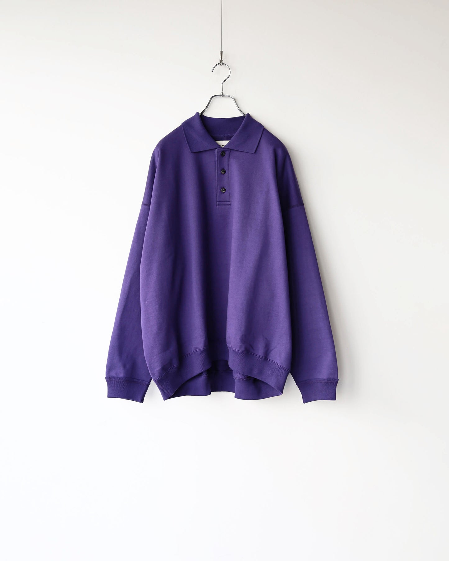 POLO COLLAR HUGE ORGANIC COTTON HEAVY FLEECE "PURPLE"