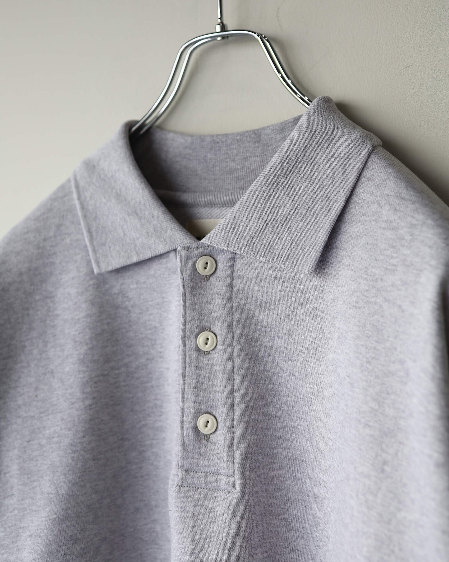 POLO COLLAR HUGE ORGANIC COTTON HEAVY FLEECE "ASH GRAY"