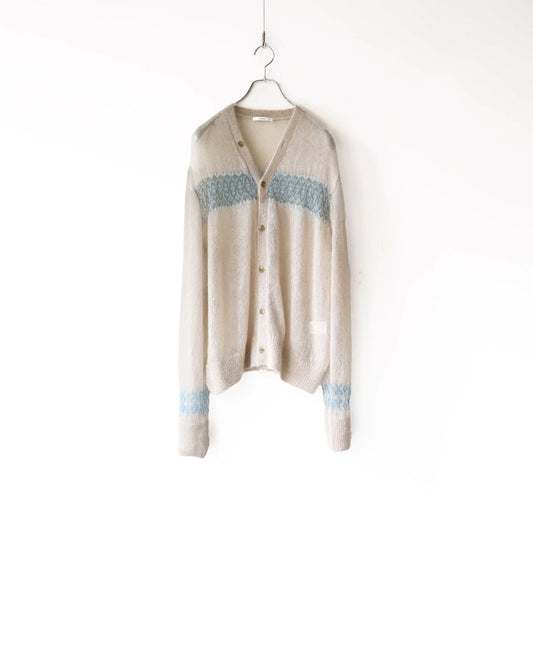 BABY MOHAIR CARDIGAN "Blue Beige"