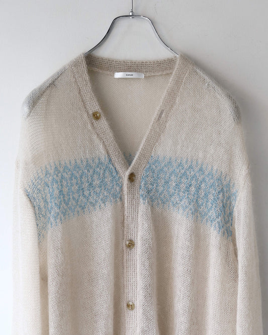 BABY MOHAIR CARDIGAN "Blue Beige"