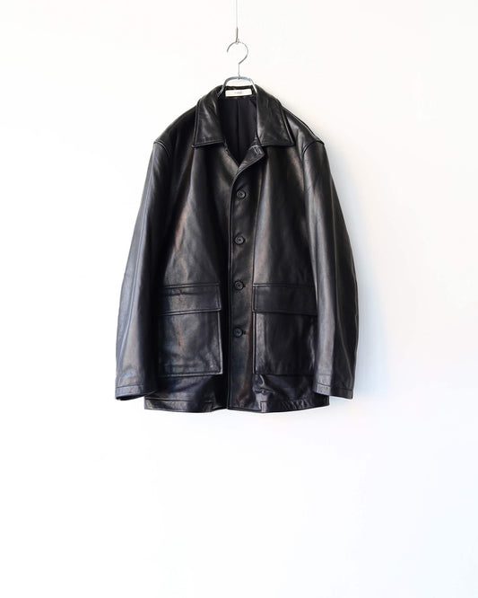 LEATHER WORK JACKET "BLACK"