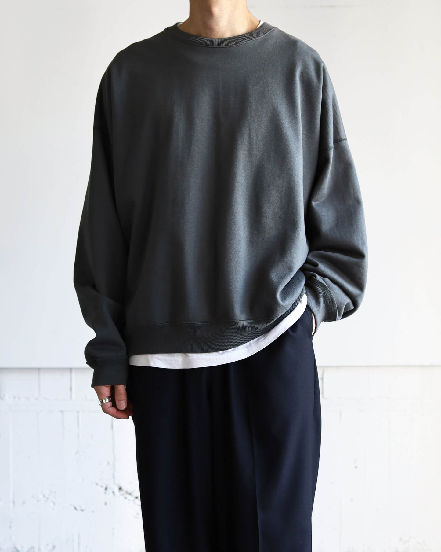 HUGE SWEAT SHORT ORGANIC COTTON HEAVY FLEECE "FOREST GRAY"