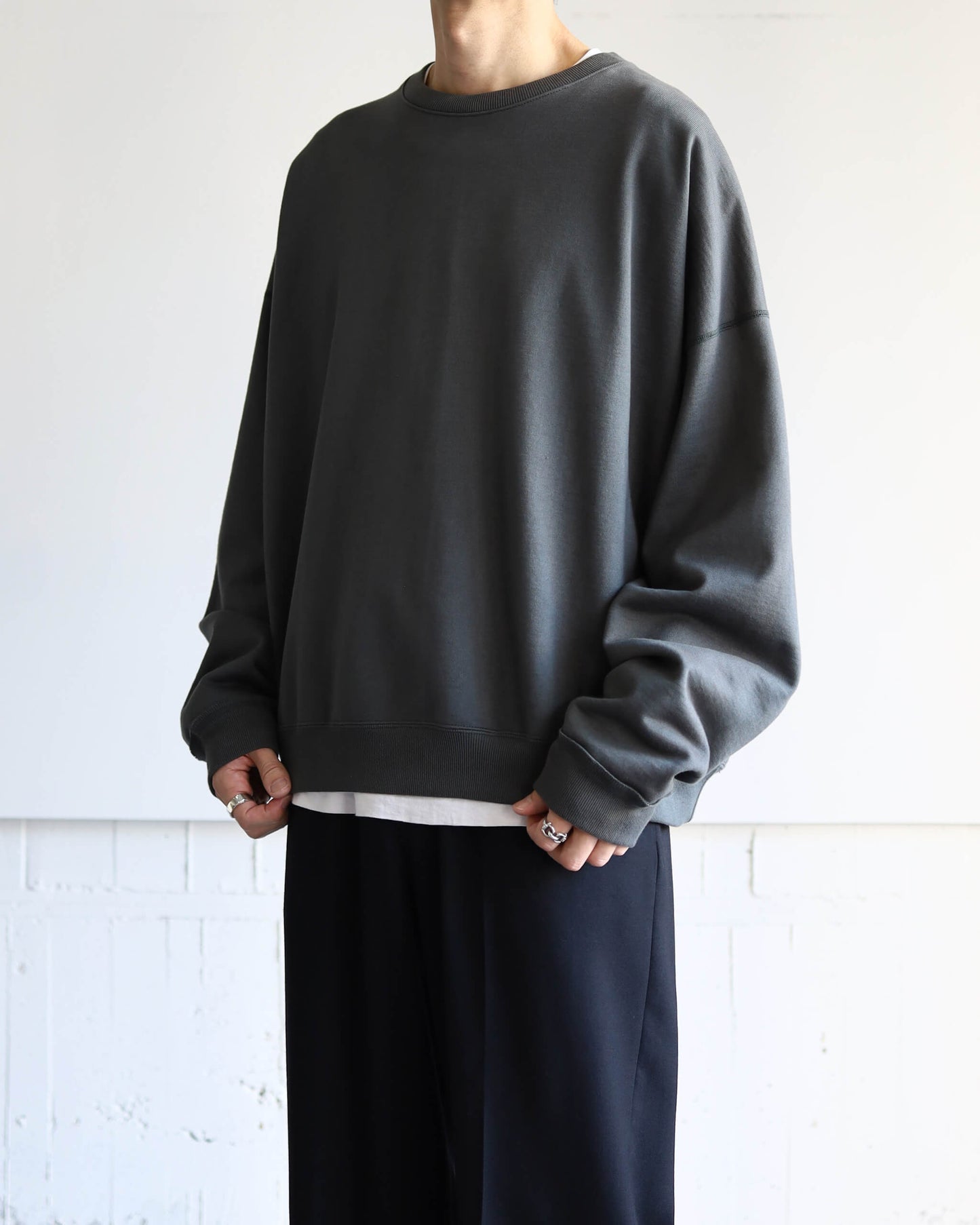 HUGE SWEAT SHORT ORGANIC COTTON HEAVY FLEECE "FOREST GRAY"