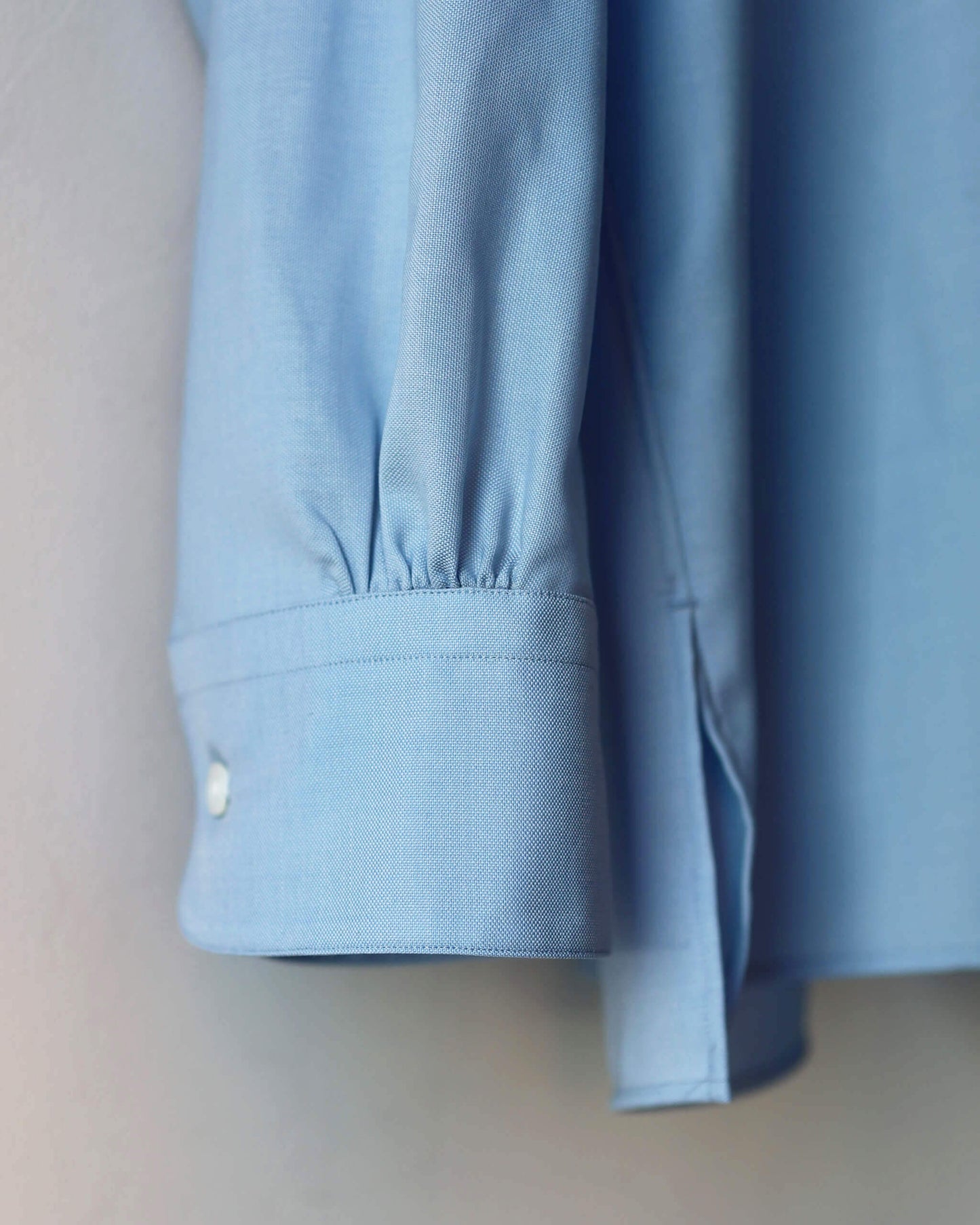 ITALIAN OPEN COLLAR SHIRT SUPER 160s WASHABLE WOOL OXFORD "SAXE"