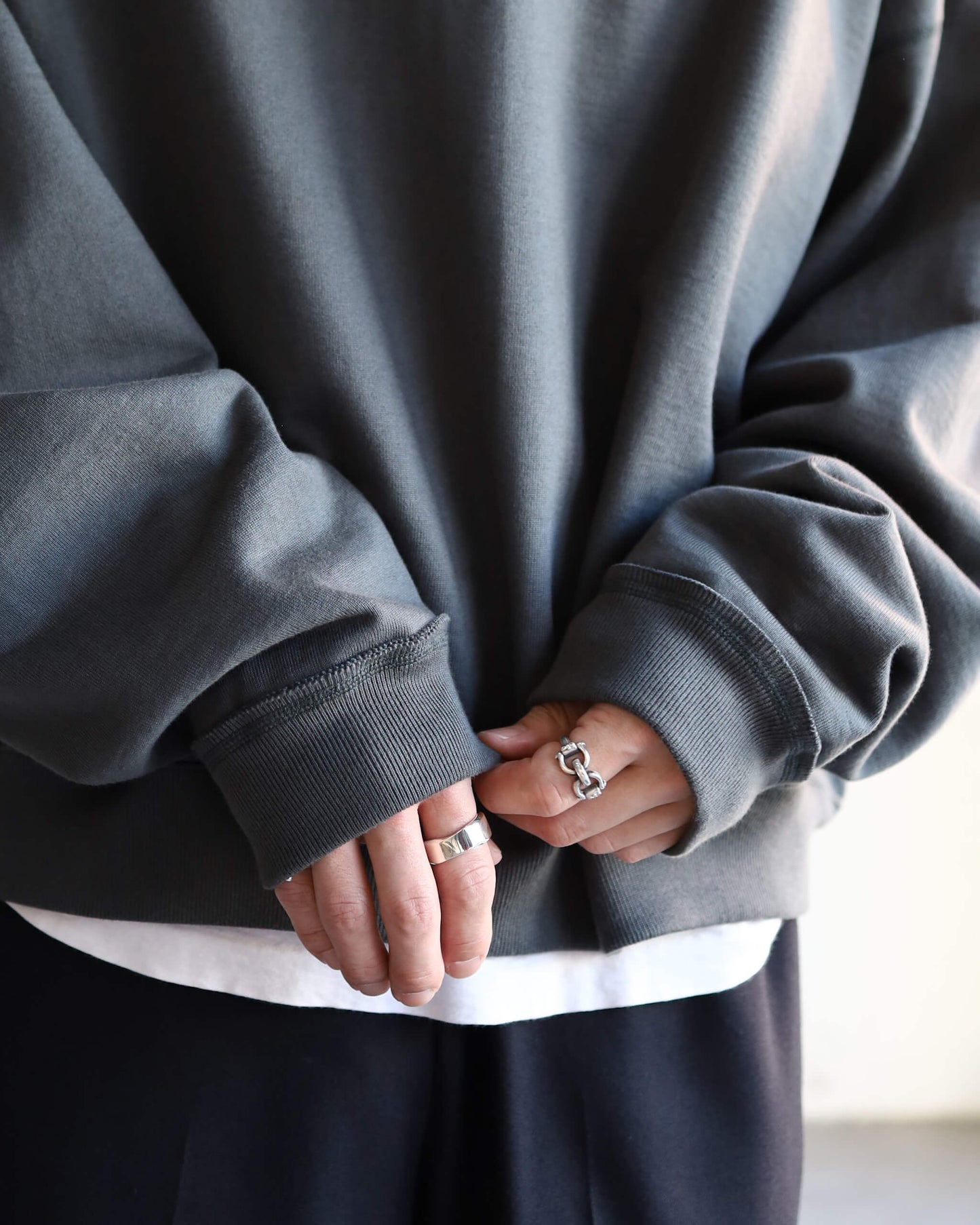 HUGE SWEAT SHORT ORGANIC COTTON HEAVY FLEECE "FOREST GRAY"