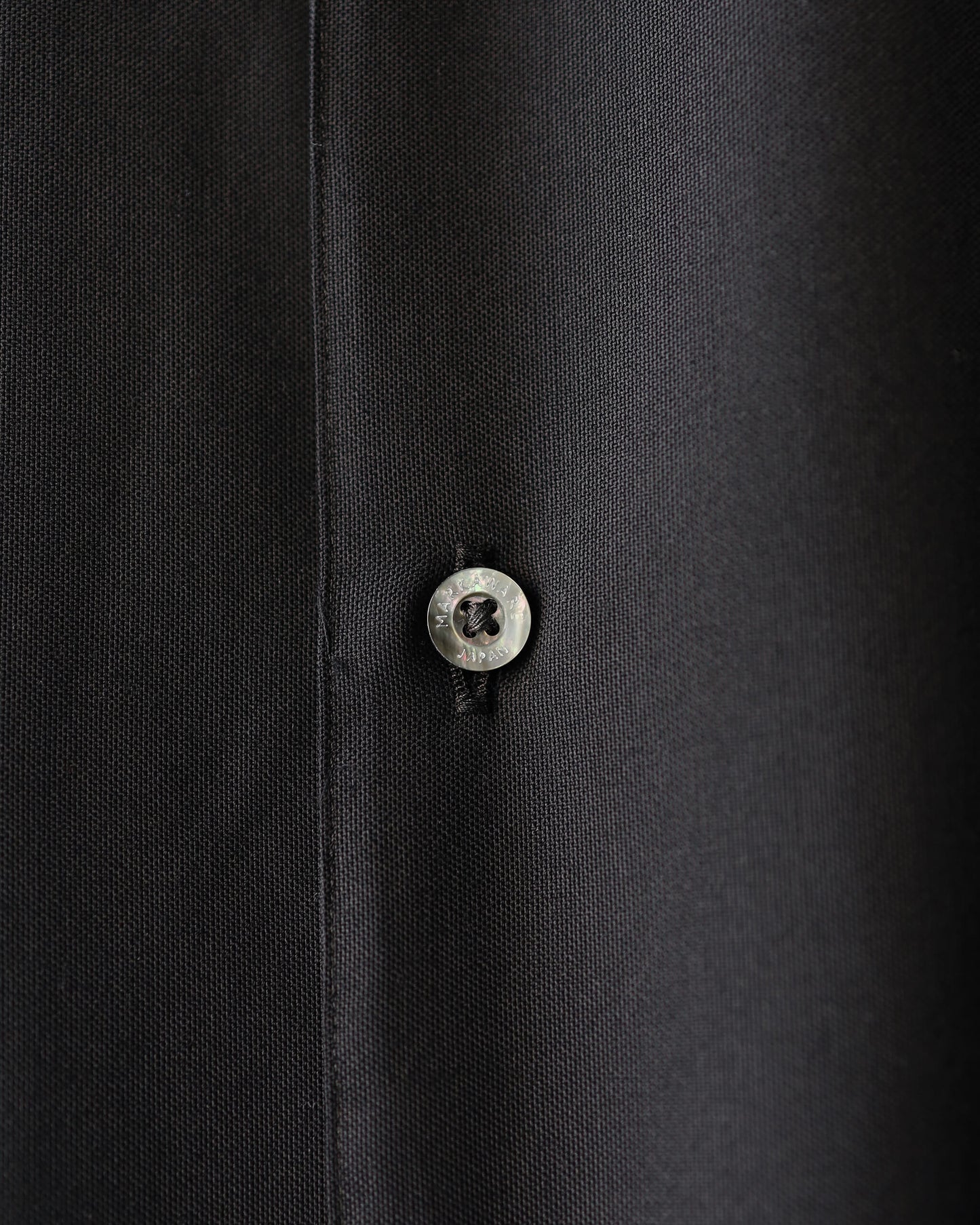 ITALIAN OPEN COLLAR SHIRT SUPER 160s WASHABLE WOOL OXFORD "BLACK"