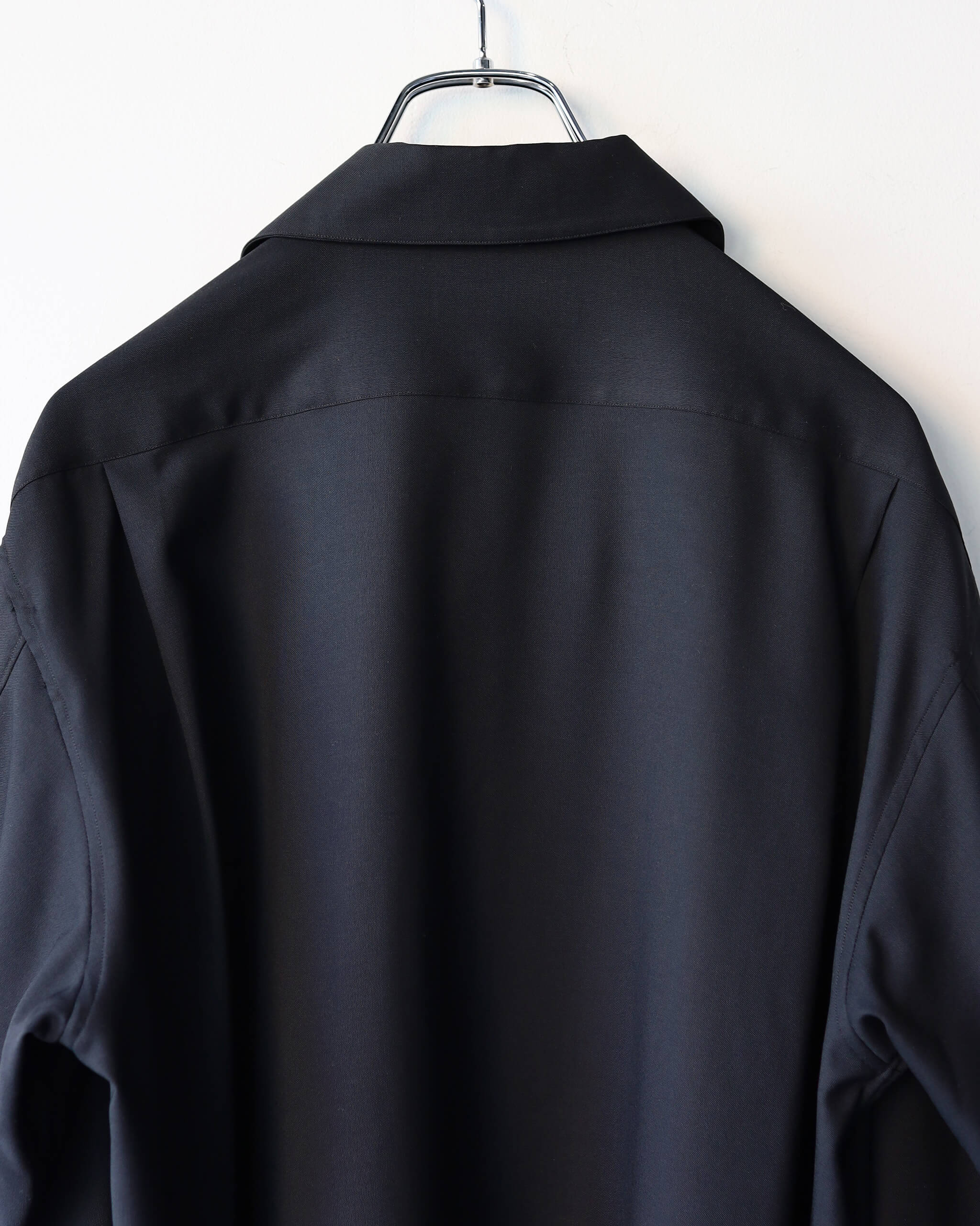 MARKAWARE ITALIAN OPEN COLLAR SHIRT SUPER 160s WASHABLE WOOL