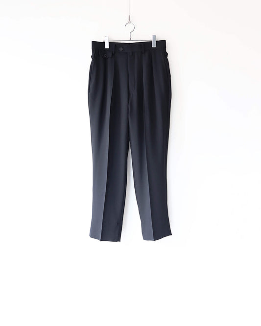 MELANGE TWILL WIDE TROUSERS "BLACK"