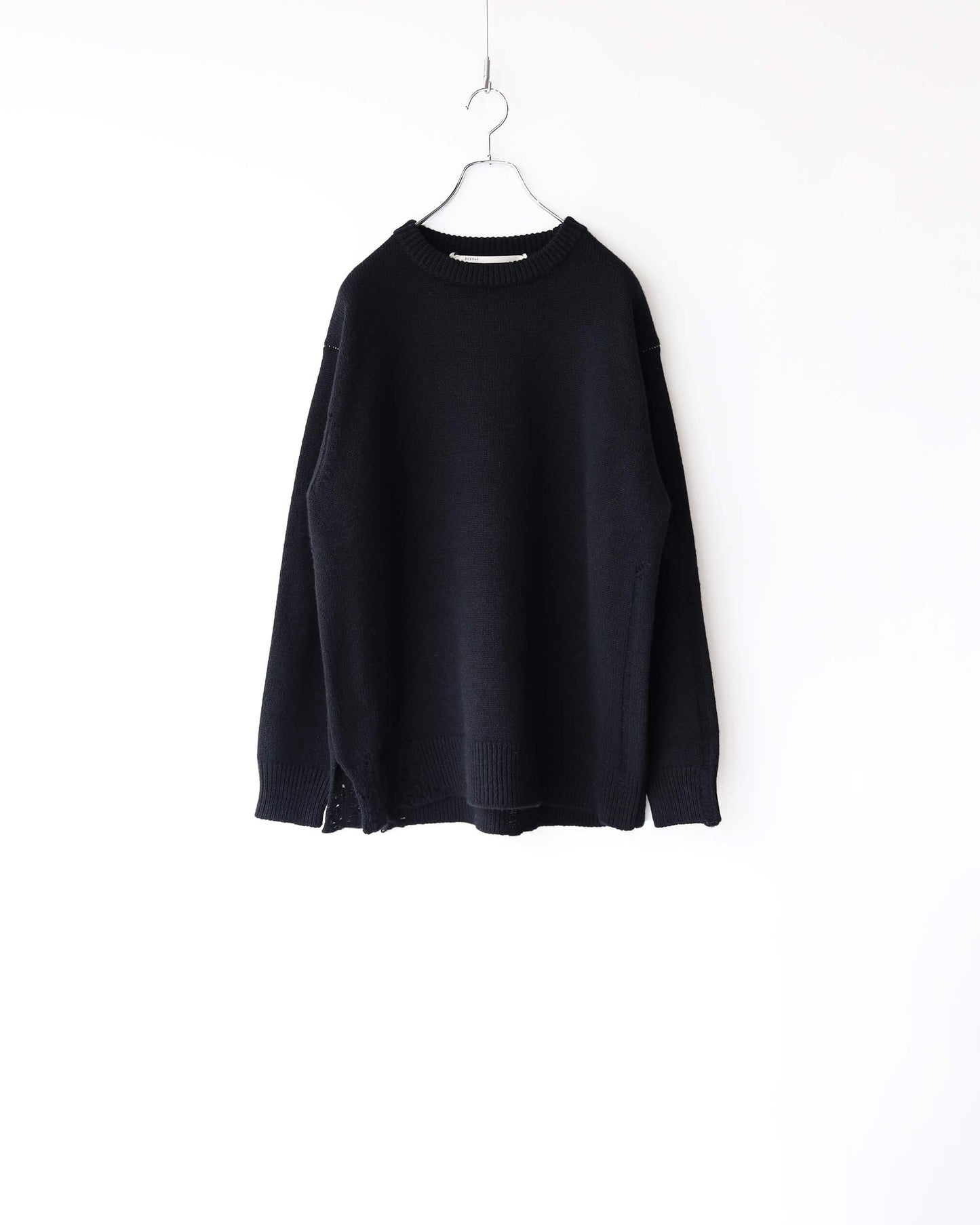 CHUNKY WOOL CASHMERE / CHUNKY CREW "BLACK"