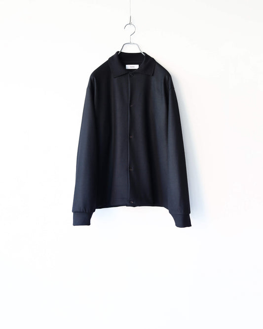 SHIRT CARDIGAN SUPER 140s WOOL KNIT "BLACK"