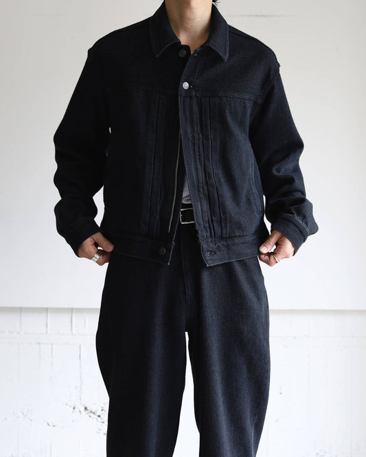 Type 004 Common Jacket "Black On Both Sides Marble Wash"