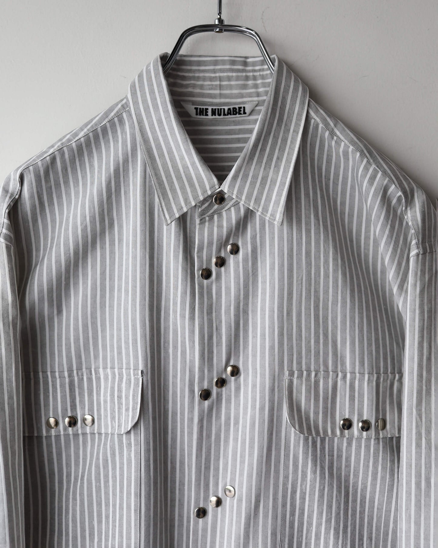 NATURAL DYE PRINT STRIPE SHIRT "KURE"