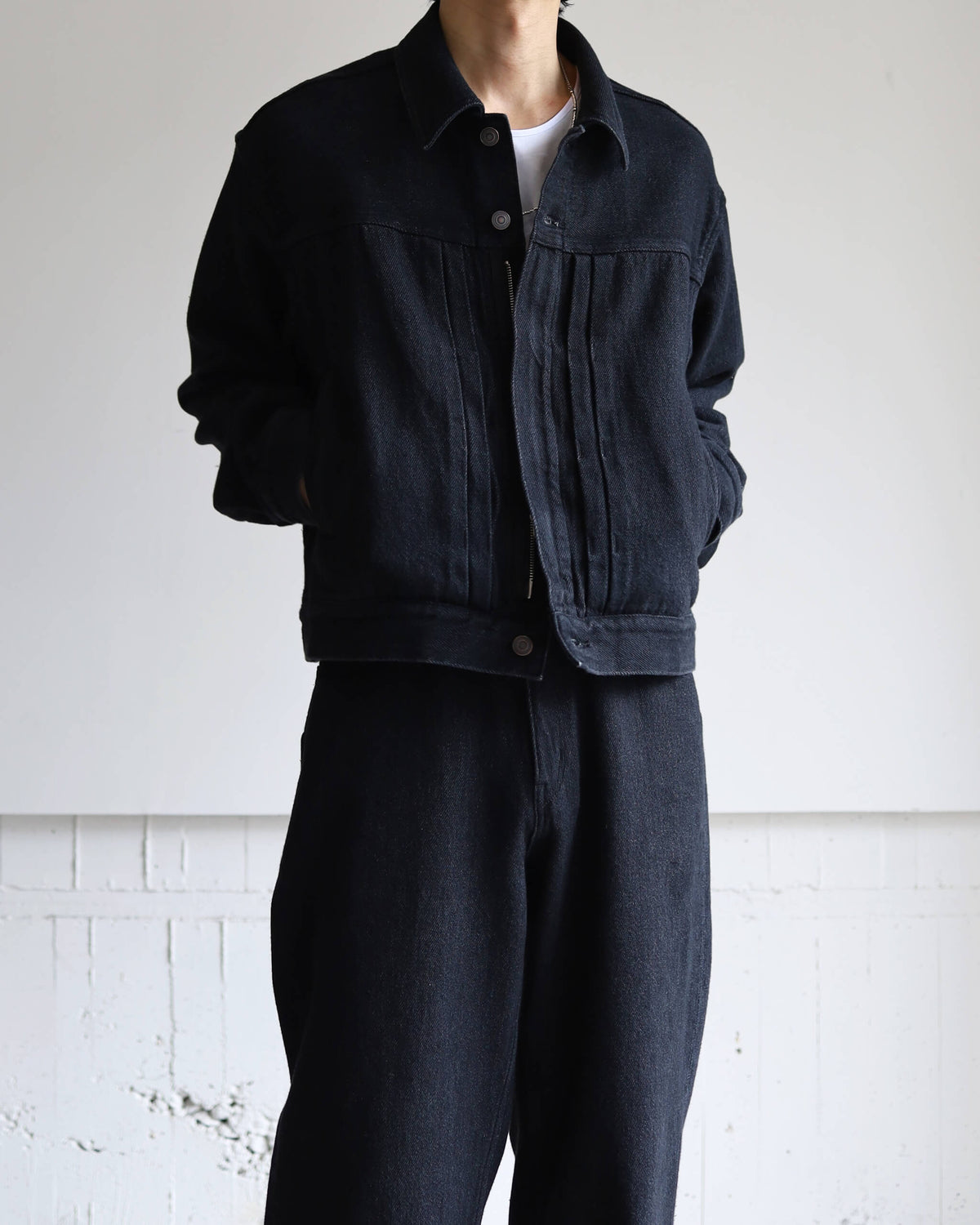 Type 004 Common Jacket "Black On Both Sides Marble Wash"