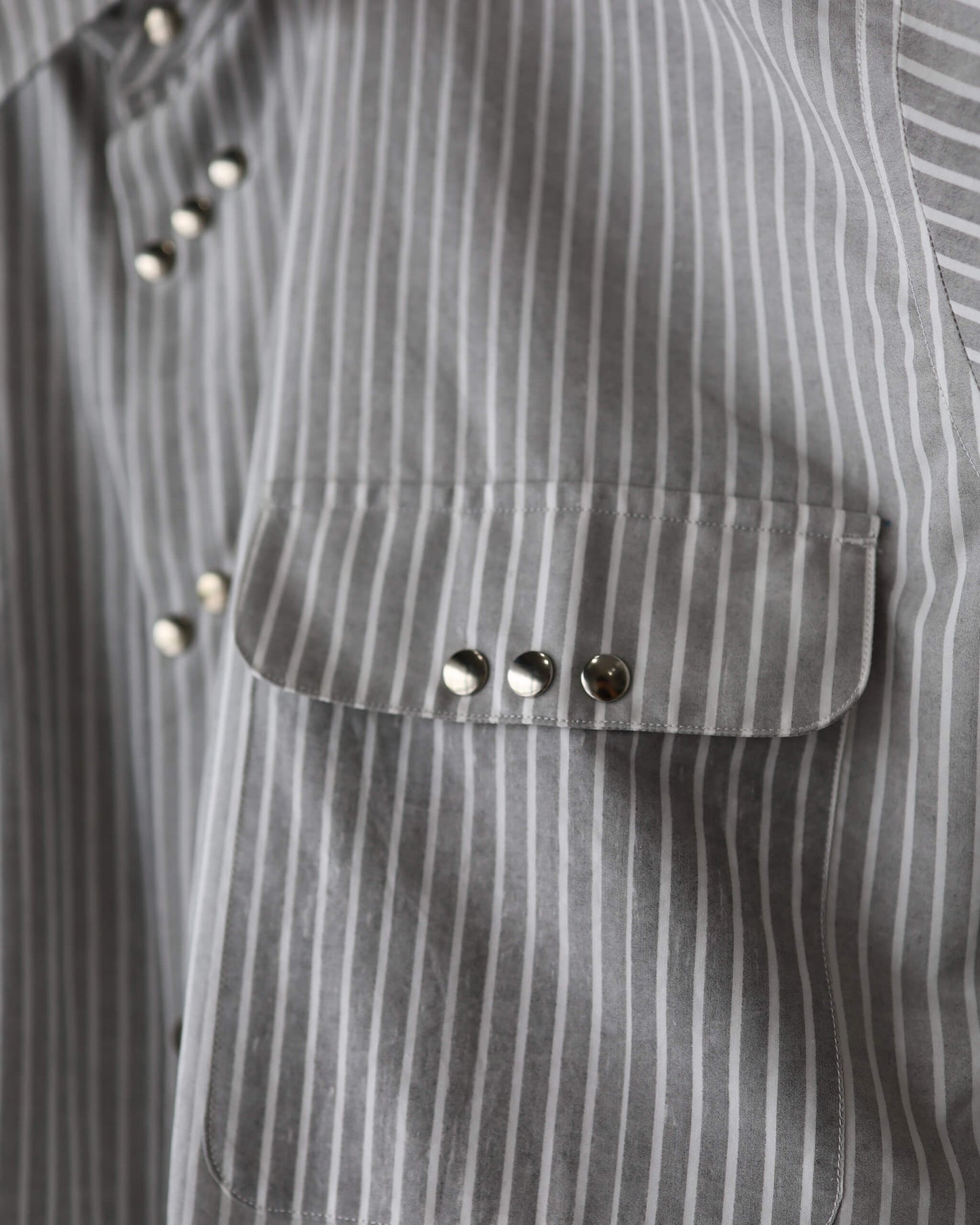 NATURAL DYE PRINT STRIPE SHIRT "KURE"