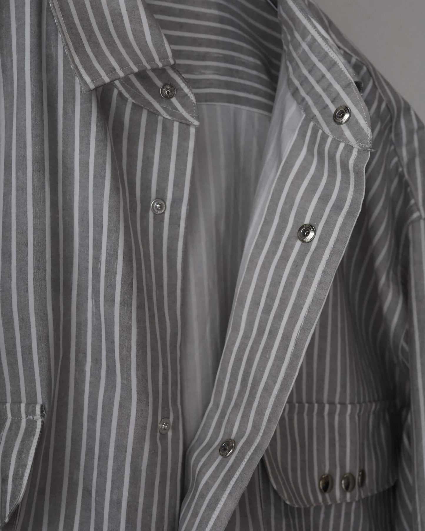 NATURAL DYE PRINT STRIPE SHIRT "KURE"