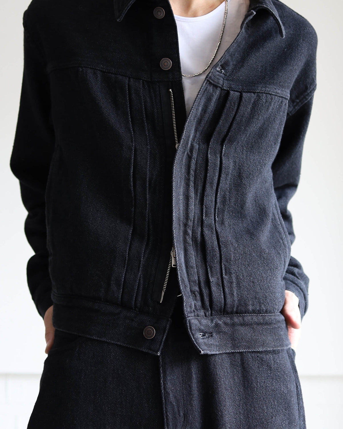 Type 004 Common Jacket "Black On Both Sides Marble Wash"