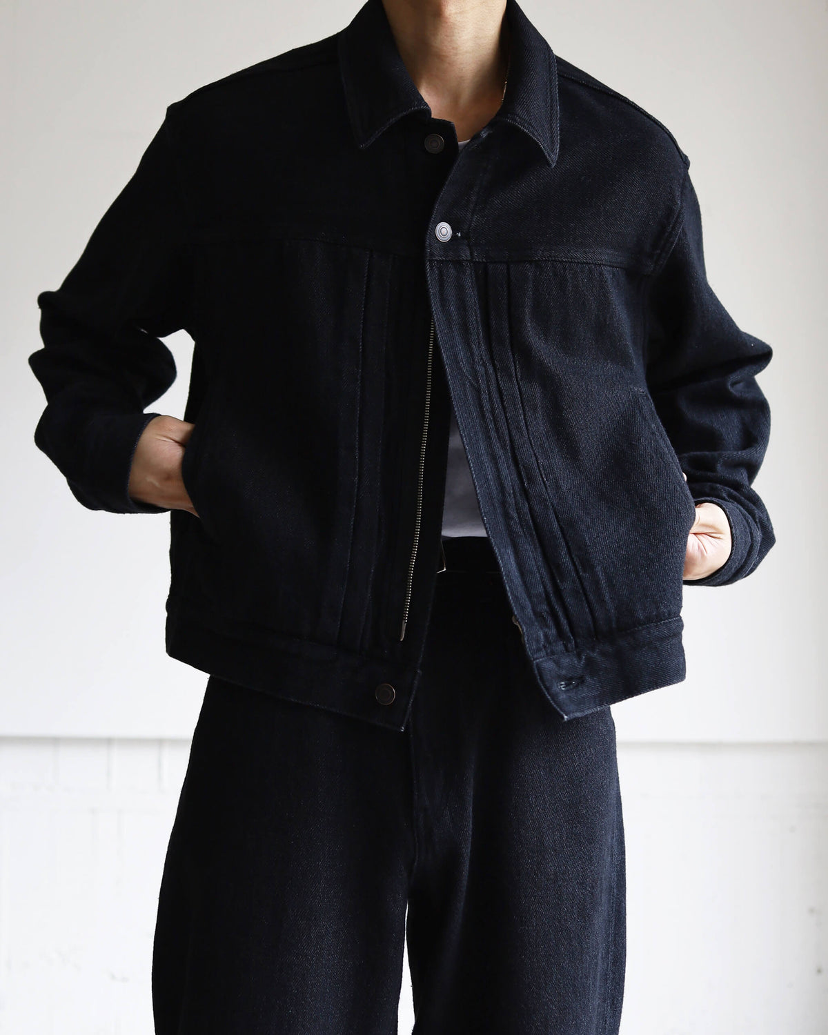Type 004 Common Jacket "Black On Both Sides Marble Wash"