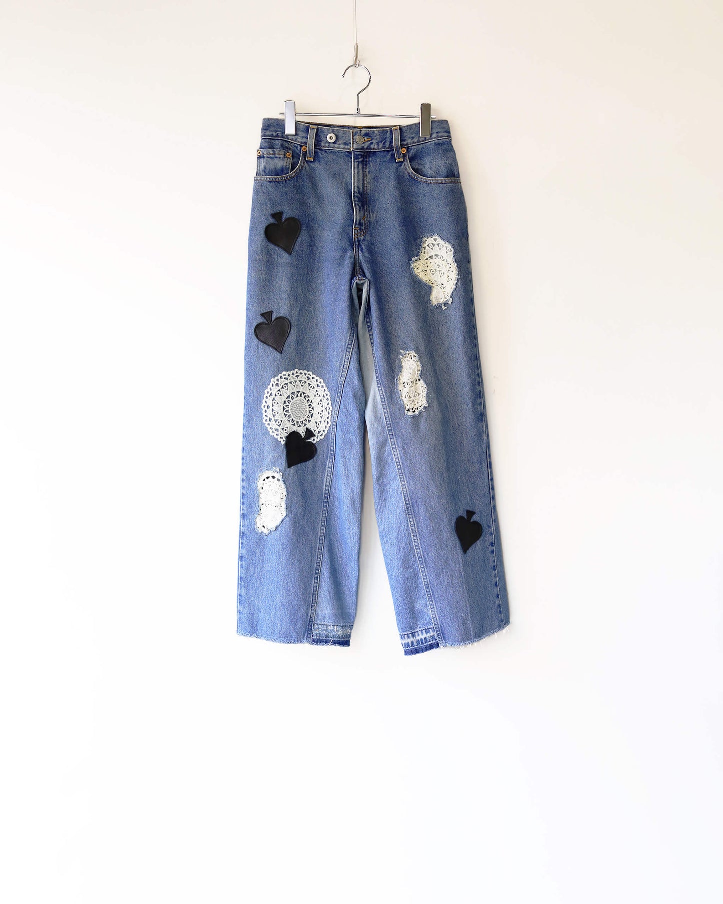 LACE PATCH BUGGY REMAKE DENIM "BLUE"